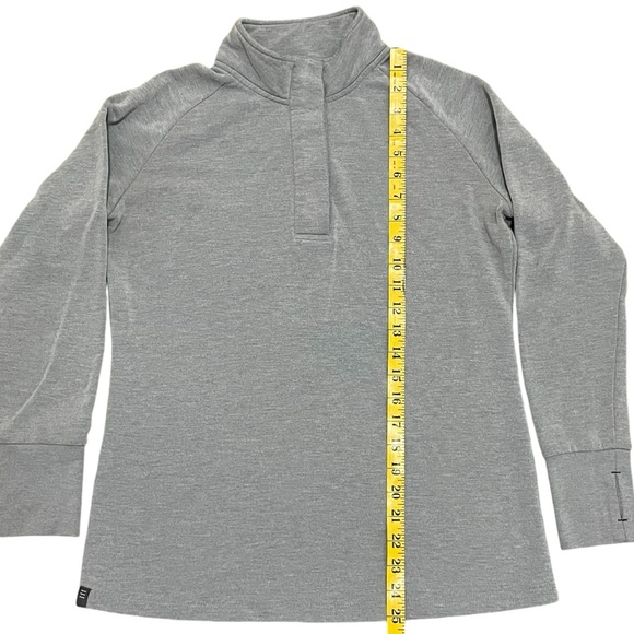 Free Fly Grey Performance Bamboo Fleece Pullover with Snaps & Thumb Holes Medium - Picture 5 of 9
